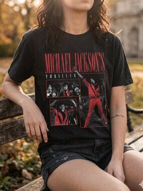 Michael Jackson Thriller Vintage Horror Graphic Tee Retro Y2K Shirt